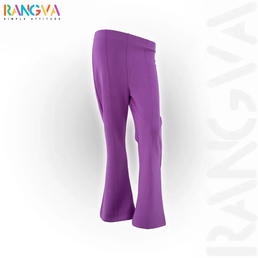 Serene Fit Flare Lounge (Fish Cut) Pants - Purple