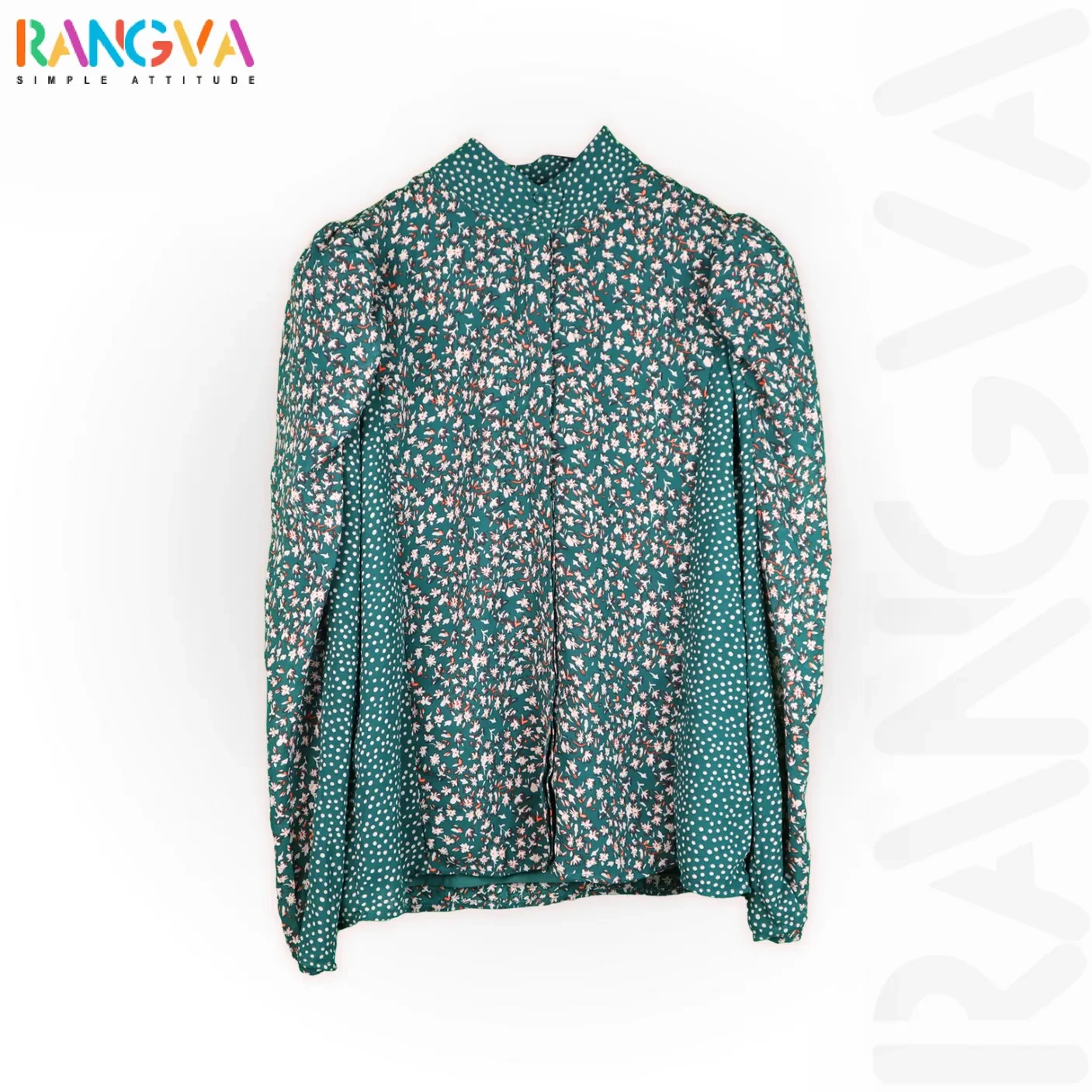 Rangva Women's Floral and Polka Dot Top