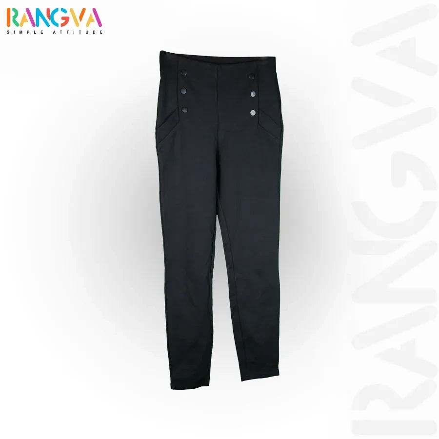 Narrow Bottom Slim Fit Trousers - Black
