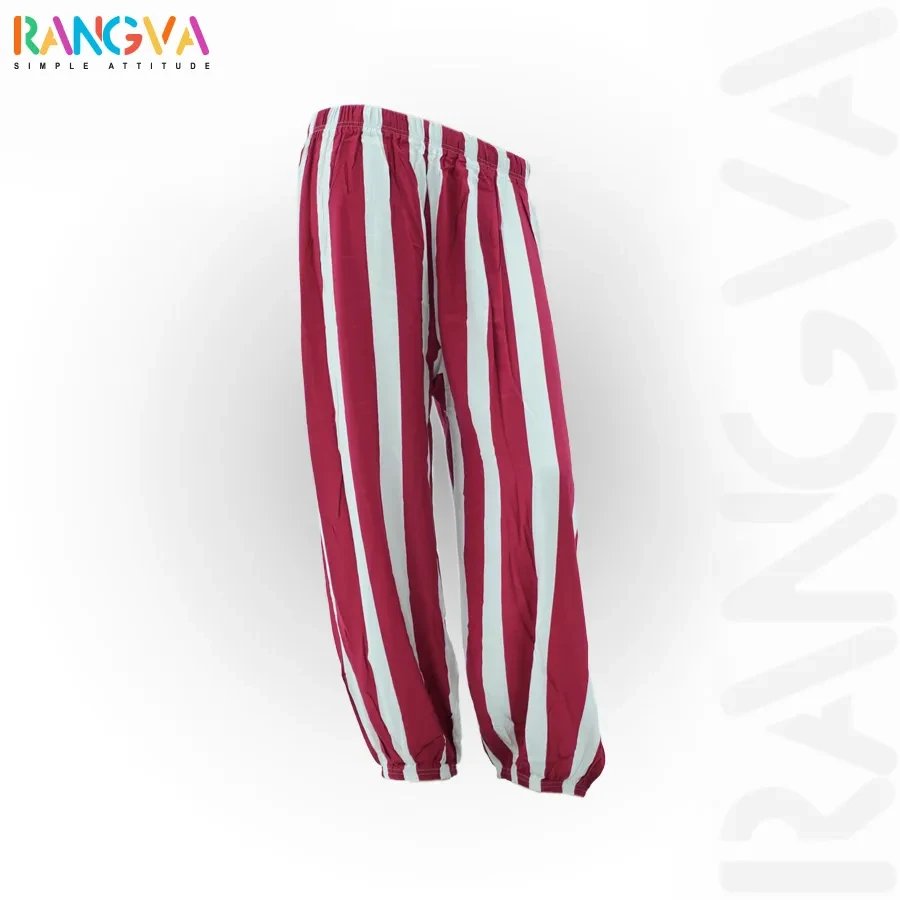 Striped Cotton Palazzo-Red & White (Alif Laila Style)